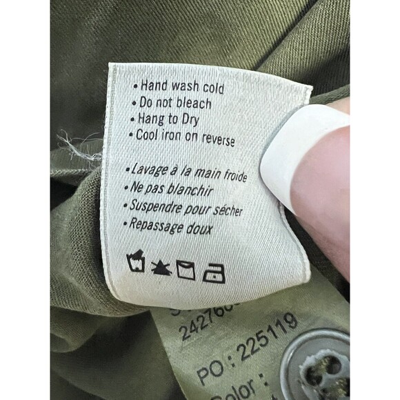 Paige Button Down Tencel Blouse Army Green Size Extra Small XS - Picture 7 of 8